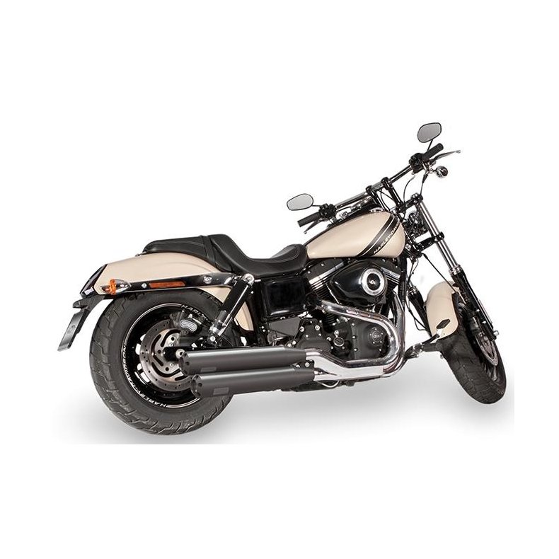 Slip On Exhaust System Fat Bob Streetfighter Black/Black, Mode Switch Clutch Housing Black