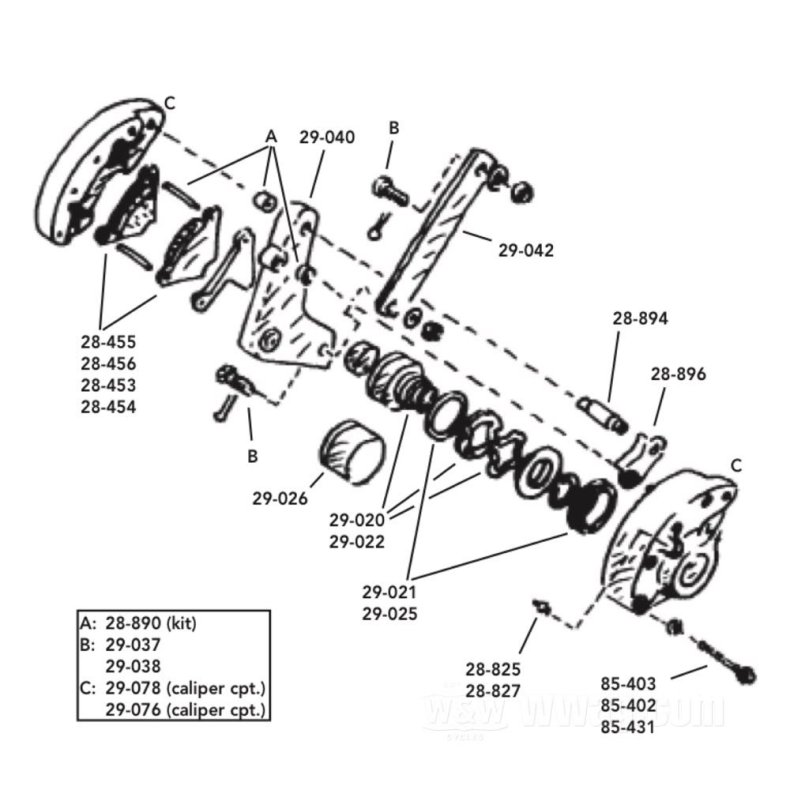 Banancaliper clip, anti rasle til front