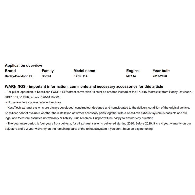 E godkendt elektrisk slipon mufler tile exs. softail M8