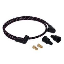 UNIVERSAL 40" SPARK PLUG WIRE SET. COTTON CLOTH,  101cm lang.
