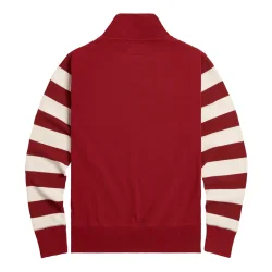 HIGHLY DOUBLE PIQUE HALF ZIP SWEATSHIRT DARK RED.