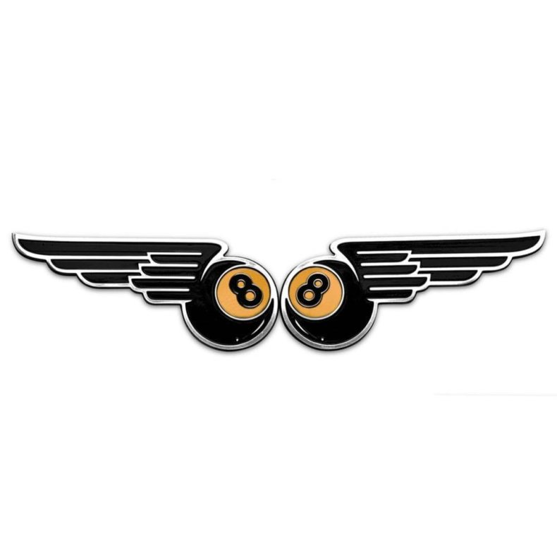 Winged 8-Ball Fuel Tank/Side Panel Emblems 