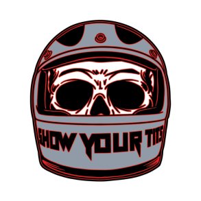 DOWN-N-OUT SHOW YOUR HELMET STICKER 7,62 x 11,43 cm