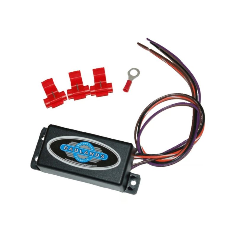 Badlands, turn signal load equalizer III. 88-96 FLT/Touring; 91-95 Softail; 94-96 Dyna; 88-94 FXR; 91-98 XL Sportster; 02-13 V-Rod 