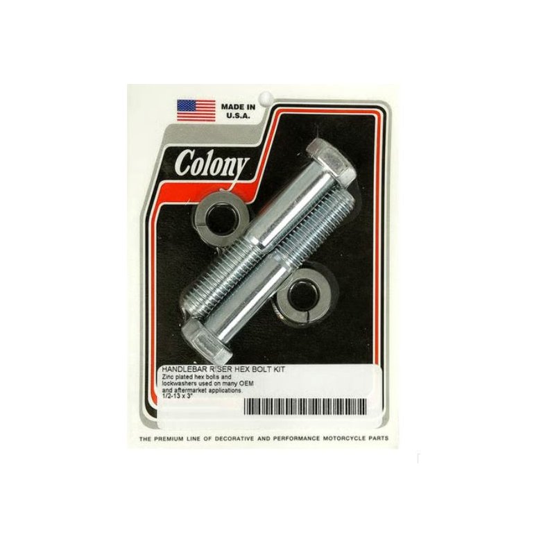 riser bolt set Hex zinc, 1/2-13 x 3"