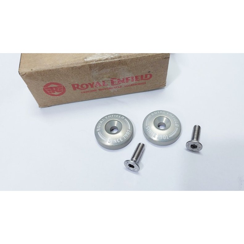 Silver Machined Bar End Finisher Kit For Royal Enfield Interceptor Continental