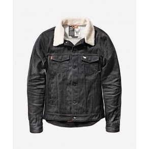 UNBREAKABLE JACKET WITH DETACHABLE FUR COLLAR - BLACK