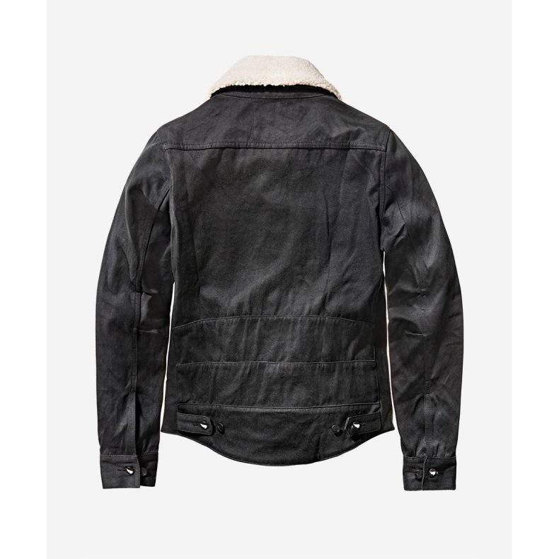 UNBREAKABLE JACKET WITH DETACHABLE FUR COLLAR - BLACK