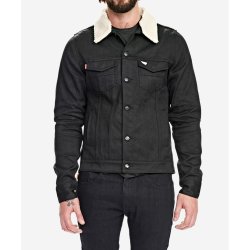 UNBREAKABLE JACKET WITH DETACHABLE FUR COLLAR - BLACK