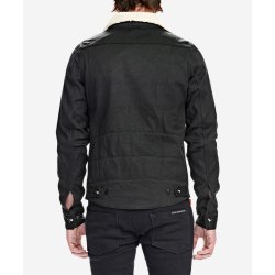 UNBREAKABLE JACKET WITH DETACHABLE FUR COLLAR - BLACK