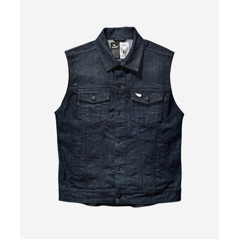 SA1NT - MOTO DENIM VEST - INDIGO