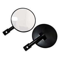 PAIR OF BLACK BAR END MIRROR