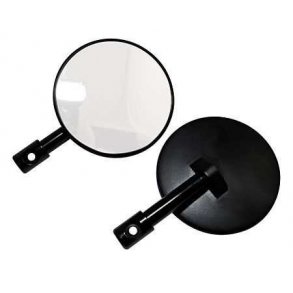 PAIR OF BLACK BAR END MIRROR