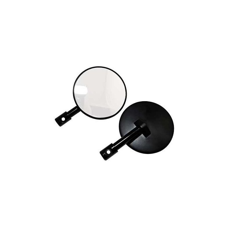 PAIR OF BLACK BAR END MIRROR