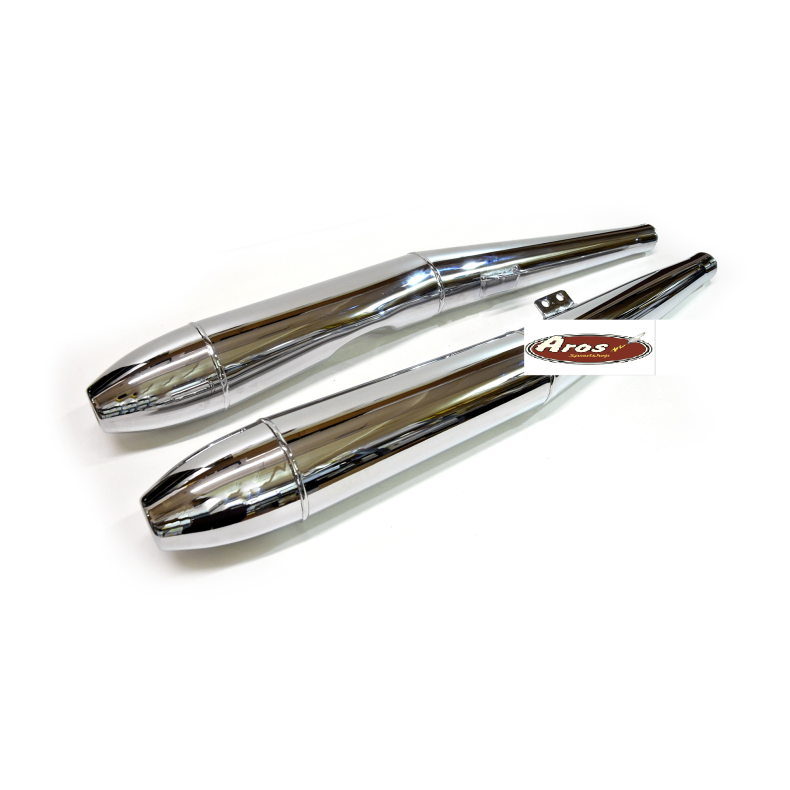 St lyddmpere uden ABE , forkromet 38mm "Cigar" 