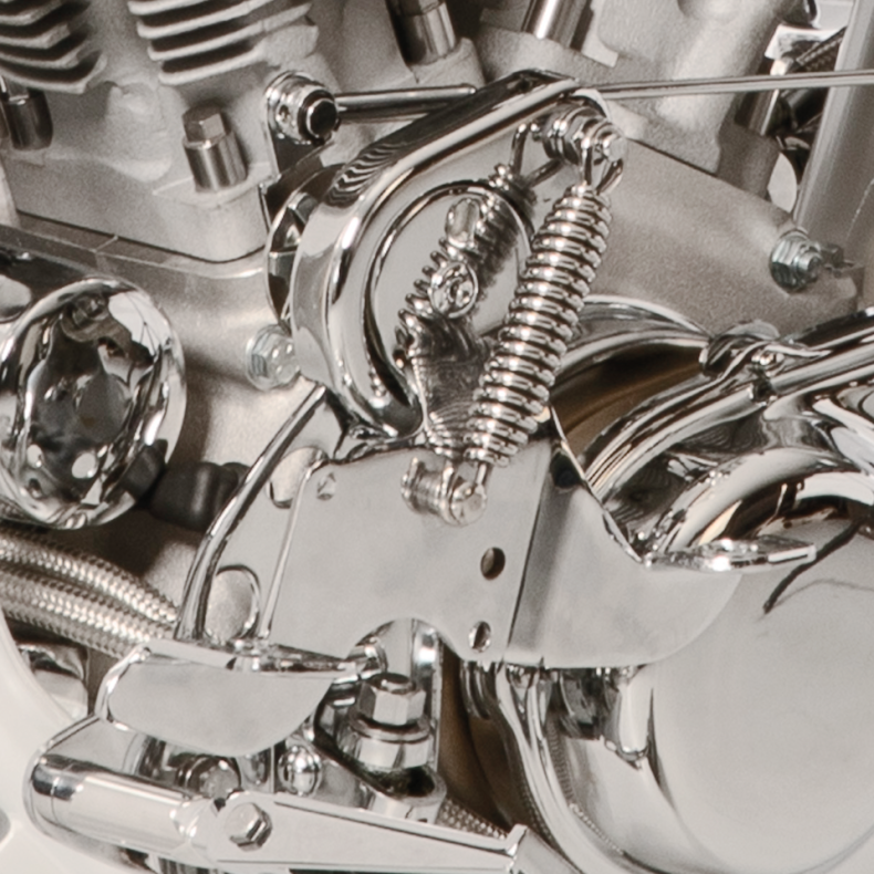 Foot Clutch Assembly Clutch rod not included, chrome.