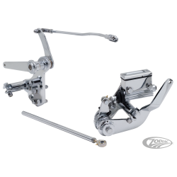 CHROME FORWARD CONTROL KITS WITH MASTER CYLINDER FOR BIG TWINS, Med pegs.