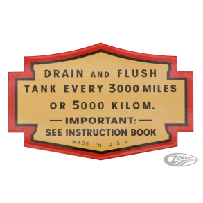 1936-1938 style oil tank warning sticker, 3 9/16