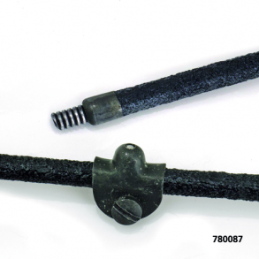 Outer cable with oil nipple and ferrule, 135cm, WL, WLA, DL braided cotto