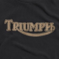 TRIUMPH MOTORCYCLES - TATE DOUBLE PIQUE LONG SLEEVE TOP - BLACK