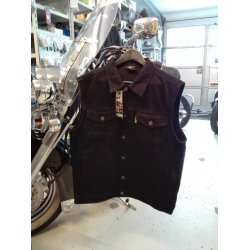 DENIM VEST, BLACK