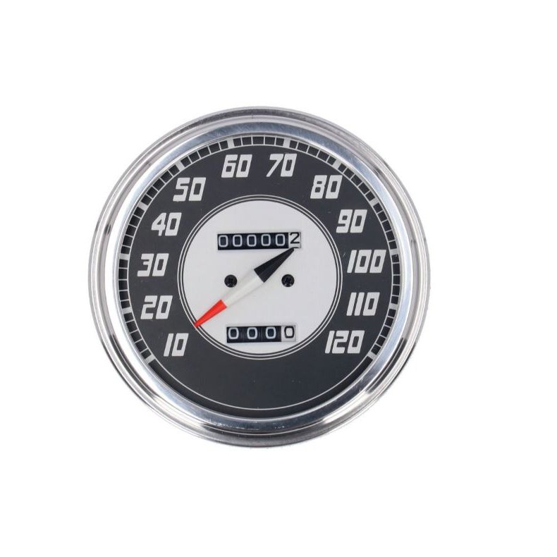 FL speedometer, '46-47 face', silver/black. 2:1 kmh
